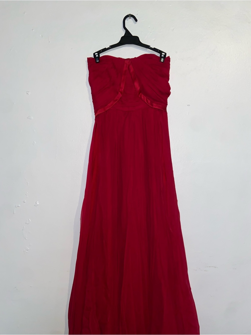 Romantic Classic Regencycore Y2K Formal Vintage Strapless Flowy Red Evening Gown